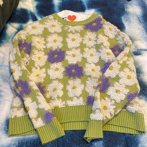Green white and purple H&M sweater. Size medium :)